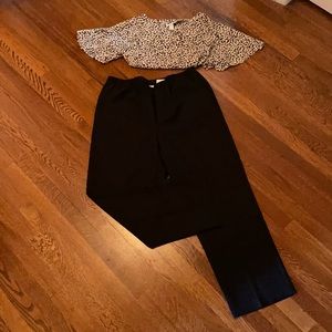 NWT Alfred Dunner Elastic Waist Black Pants Sz 16W